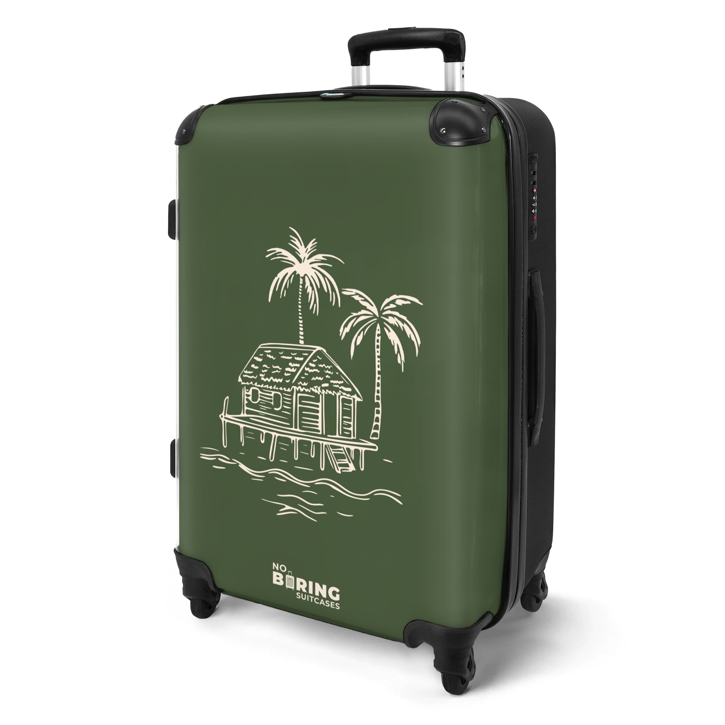 NoBoringSuitcases.com© Hartschalen-Trolley Strandhaus in Grün mit günstig online kaufen