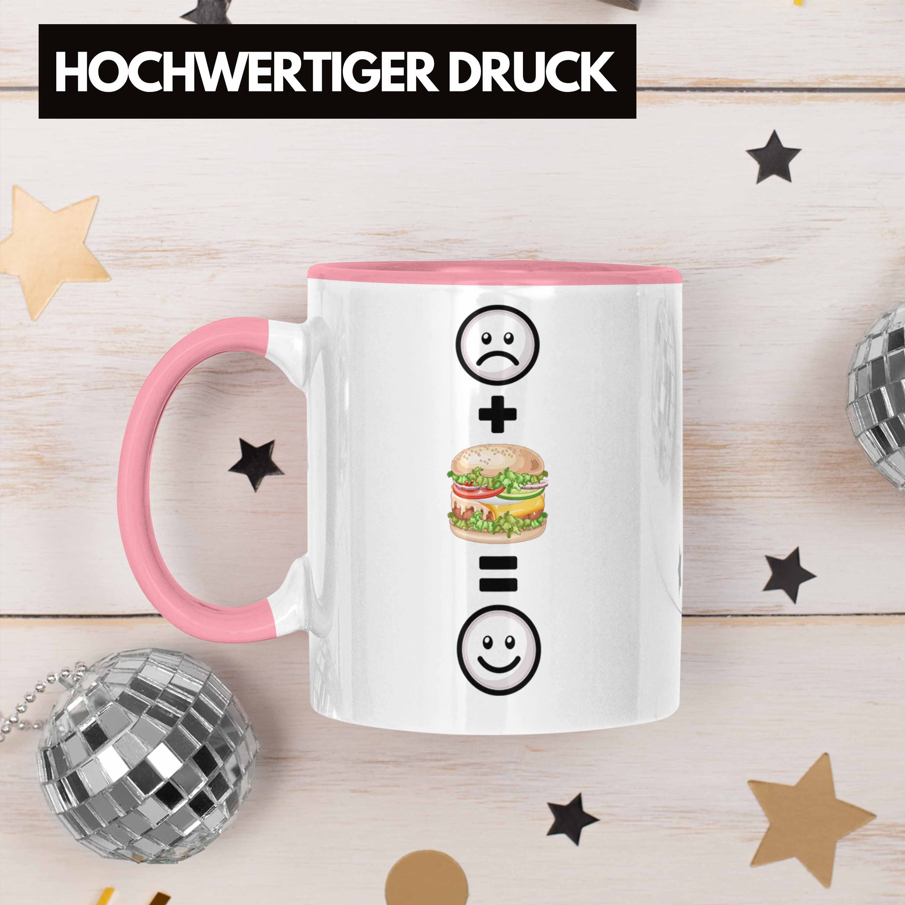 Trendation Tasse für Burger Tasse Burger-Liebhaber Lustige Geschenkidee Rosa Geschenk :(B