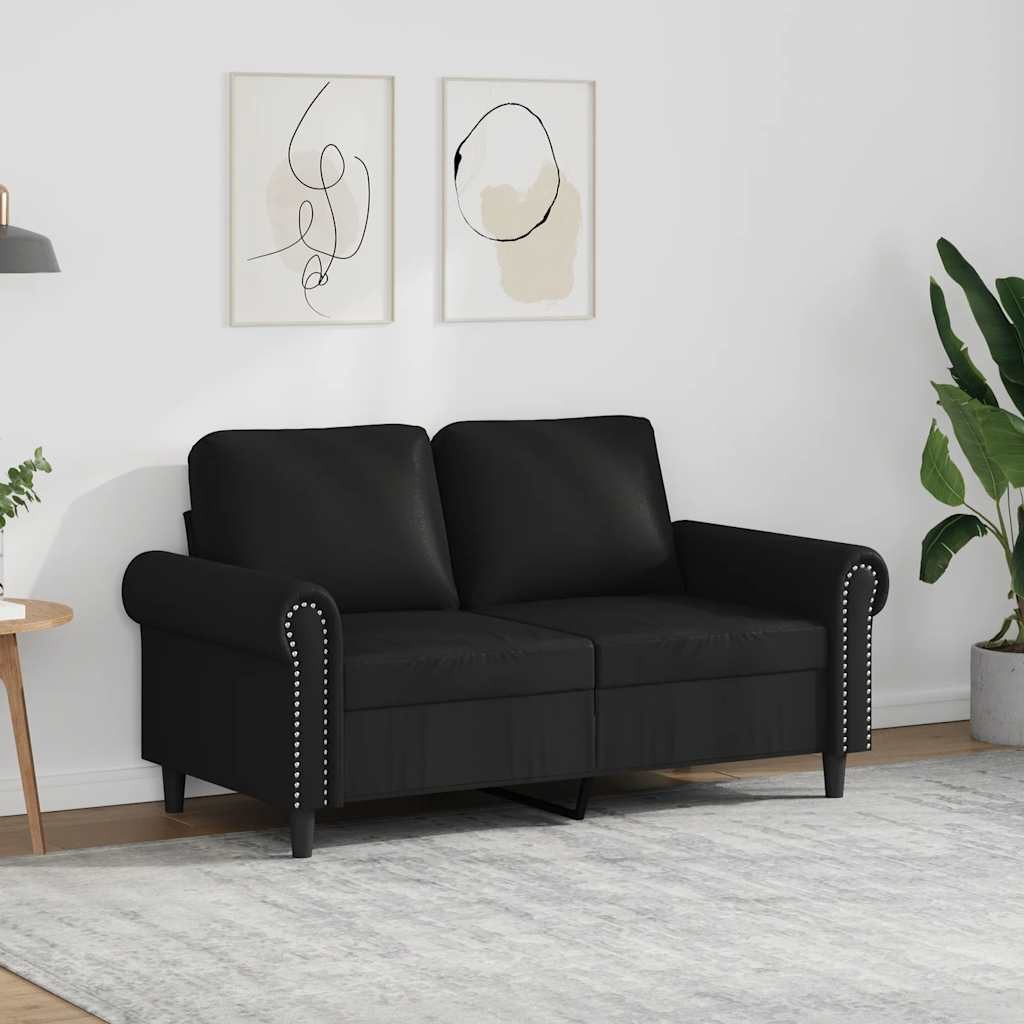 vidaXL Sofa 2-Sitzer-Sofa Schwarz 120 cm Kunstleder, 1 Teile