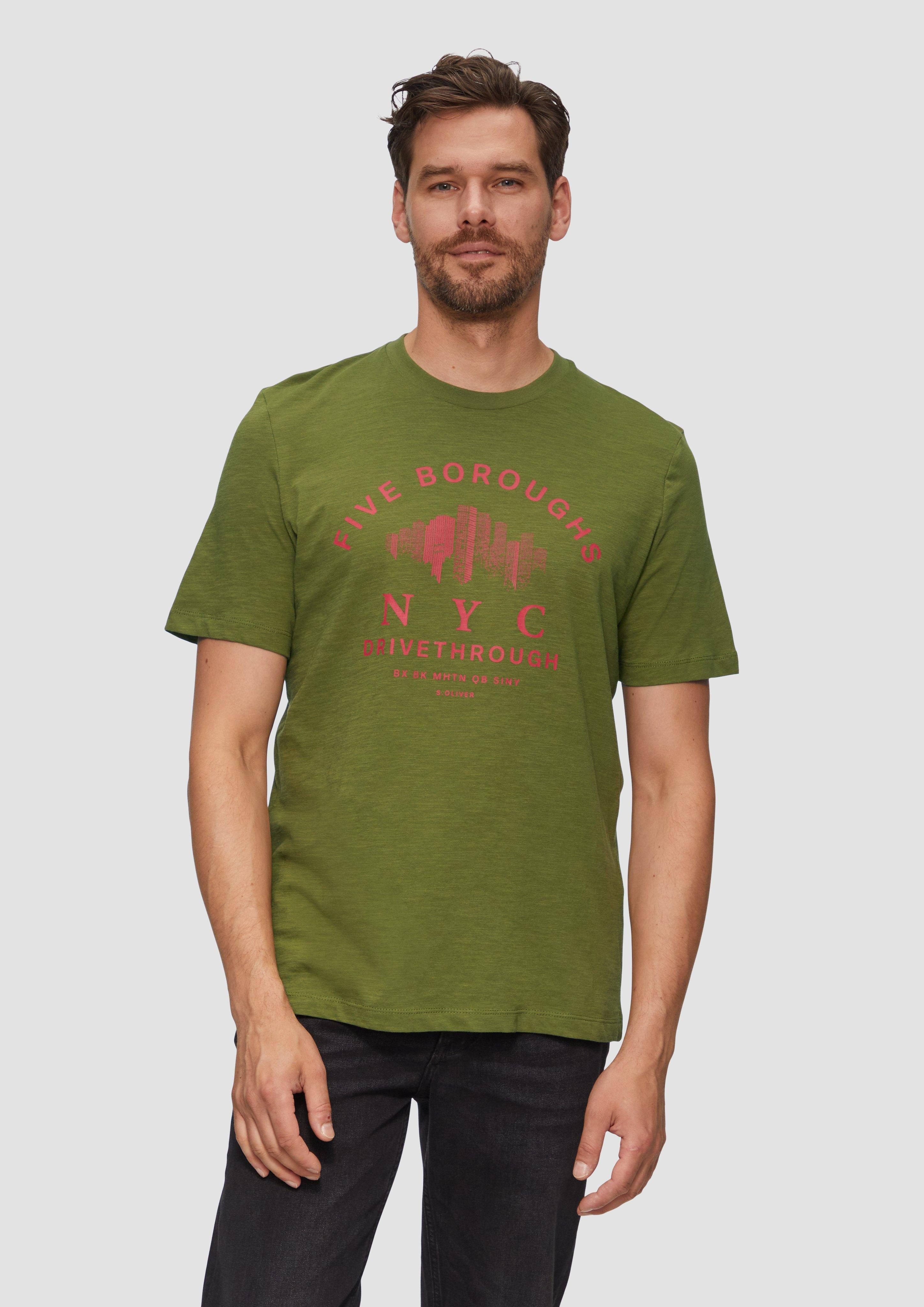 s.Oliver Kurzarmshirt Printshirt aus Baumwolle mit günstig online kaufen