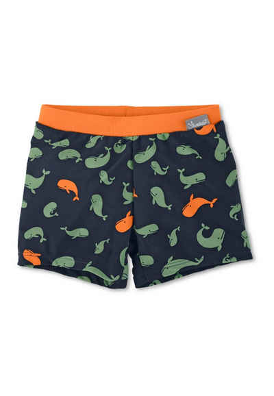 Sterntaler® Badehose Badeshort Wale (1-St) Baby Badehose - Badeshorts Marine mit Windeleinsatz bis Größe 86/92 - Badehose Baby mit Allover Print Wale, UV-Schutz 50+, Weitenregulierung - Kinder Bademoden