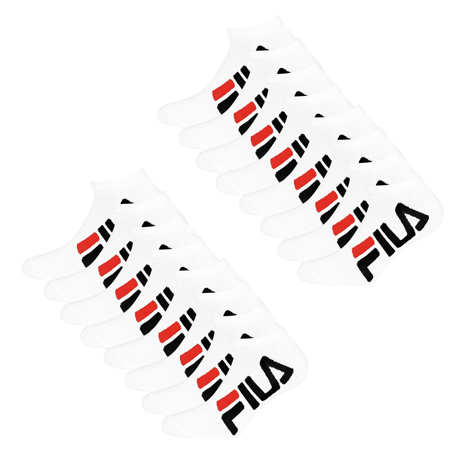 Calza 300 großem Fila Markenschriftzug white Inivisible Sneakersocken Socks (8-Paar) mit