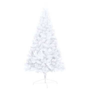 vidaXL Künstlicher Weihnachtsbaum Künstlicher Halber Weihnachtsbaum mit LEDs Kugeln Weiß 150cm