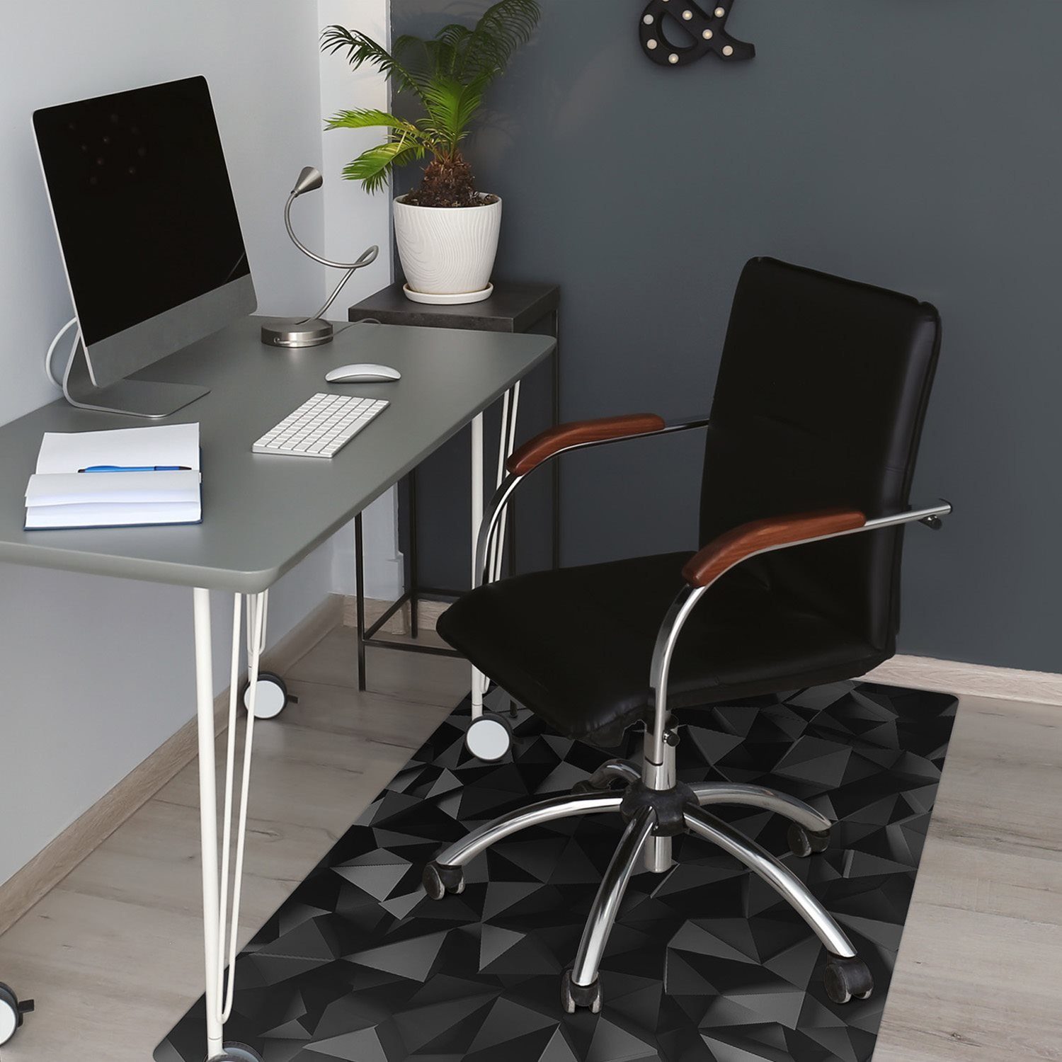 x Bürostühle Bodenschutzmatte 70 Bürostuhlunterlage Stuhlunterlage Bürostuhlunterlage Tulup 100 Schwarze cm, Stuhlunterlage, cm Abstraktion Bodenmatte
