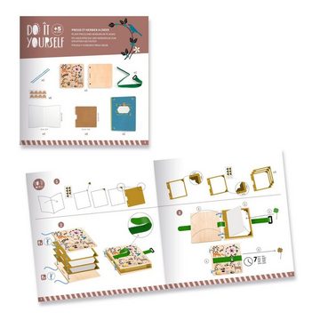 DJECO Kreativset DIY Pflanzenpresse & Herbarium mit 48 Seiten Holzpresse