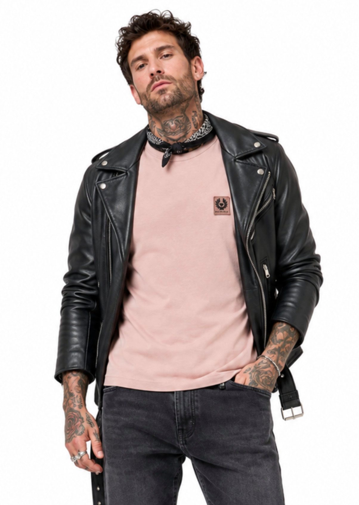 Belstaff T-Shirt Retro 1924 Phoenix Patch Regular Fit Shirt Gesticktem Rand versehener Phoenix-Patch auf der Brust