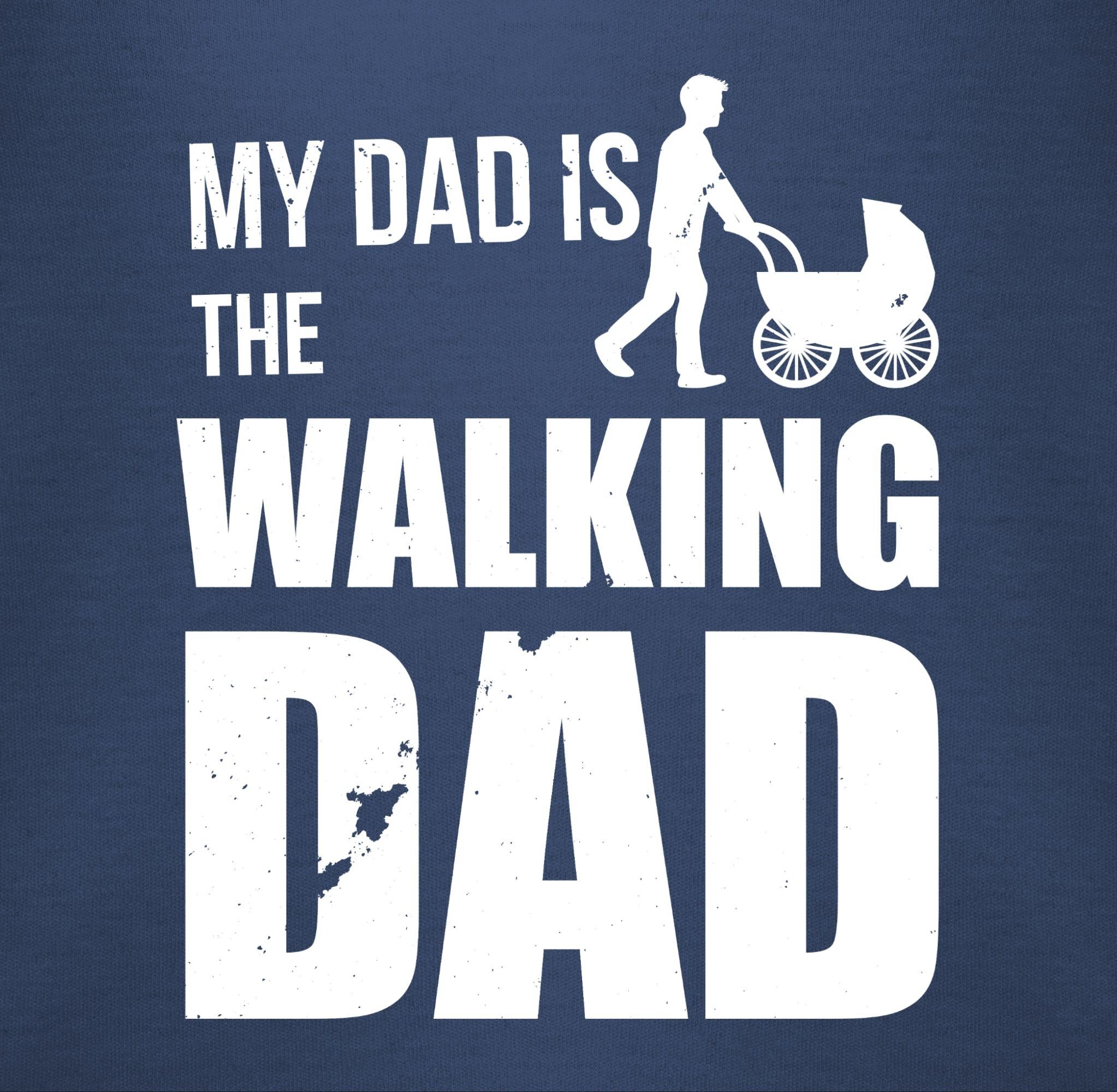 Blau is Walking Strampler Mädchen Baby Dad Shirtracer the Dad & 2 weiß Shirtbody Junge Navy My