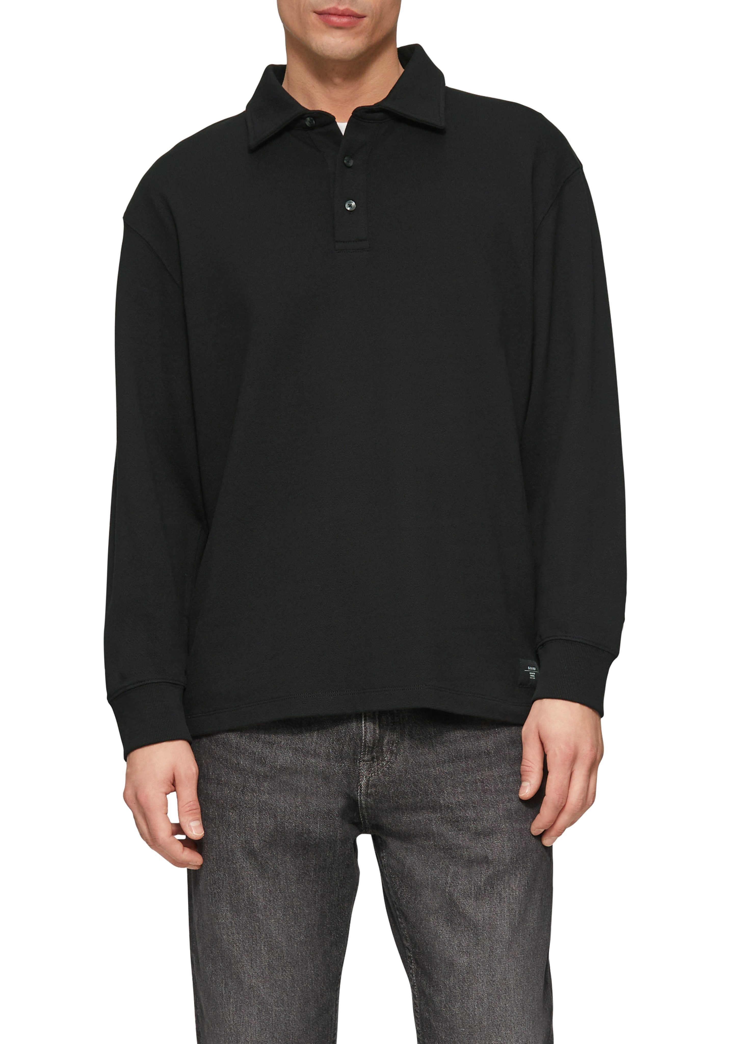 s.Oliver Langarm-Poloshirt mit Logo Stickerei am günstig online kaufen