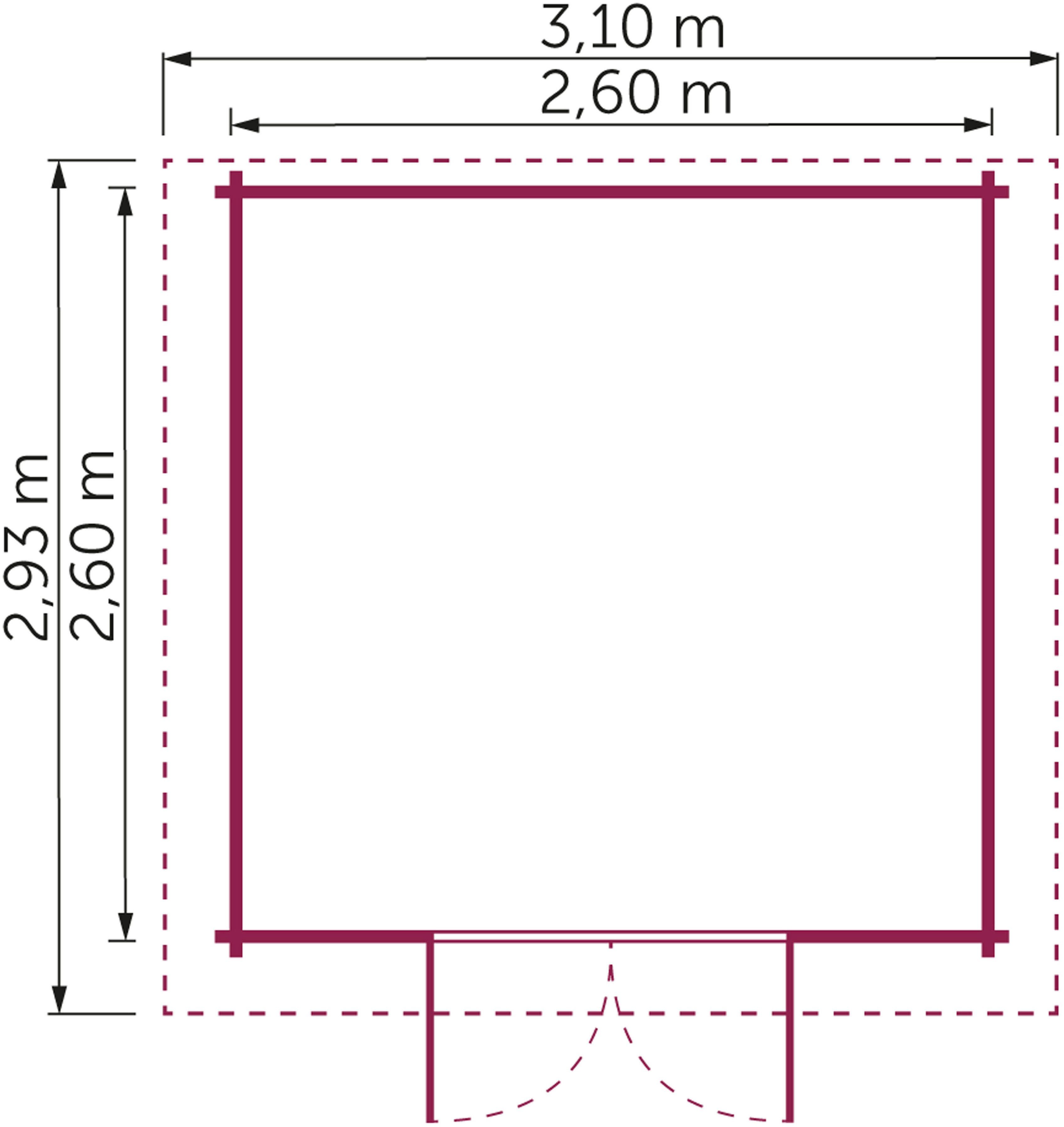 Kiehn-Holz Gartenhaus Mellenberg 4, BxT: 309x303 cm