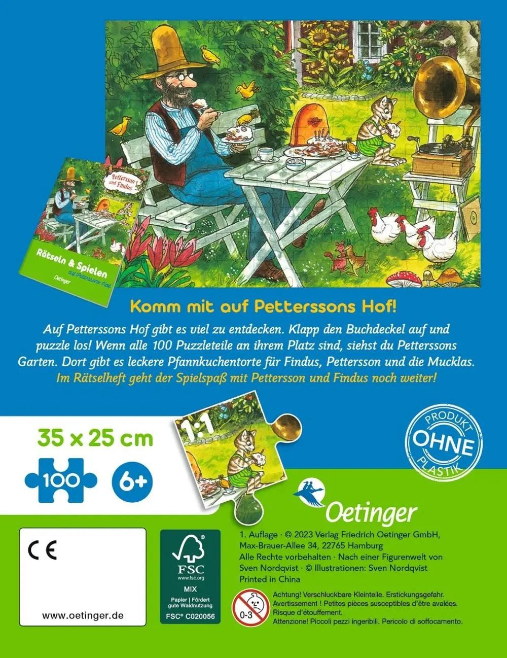 Oetinger Puzzle Pettersson und Findus. Puzzle im Buch. 100 Teile, 100 Puzzleteile