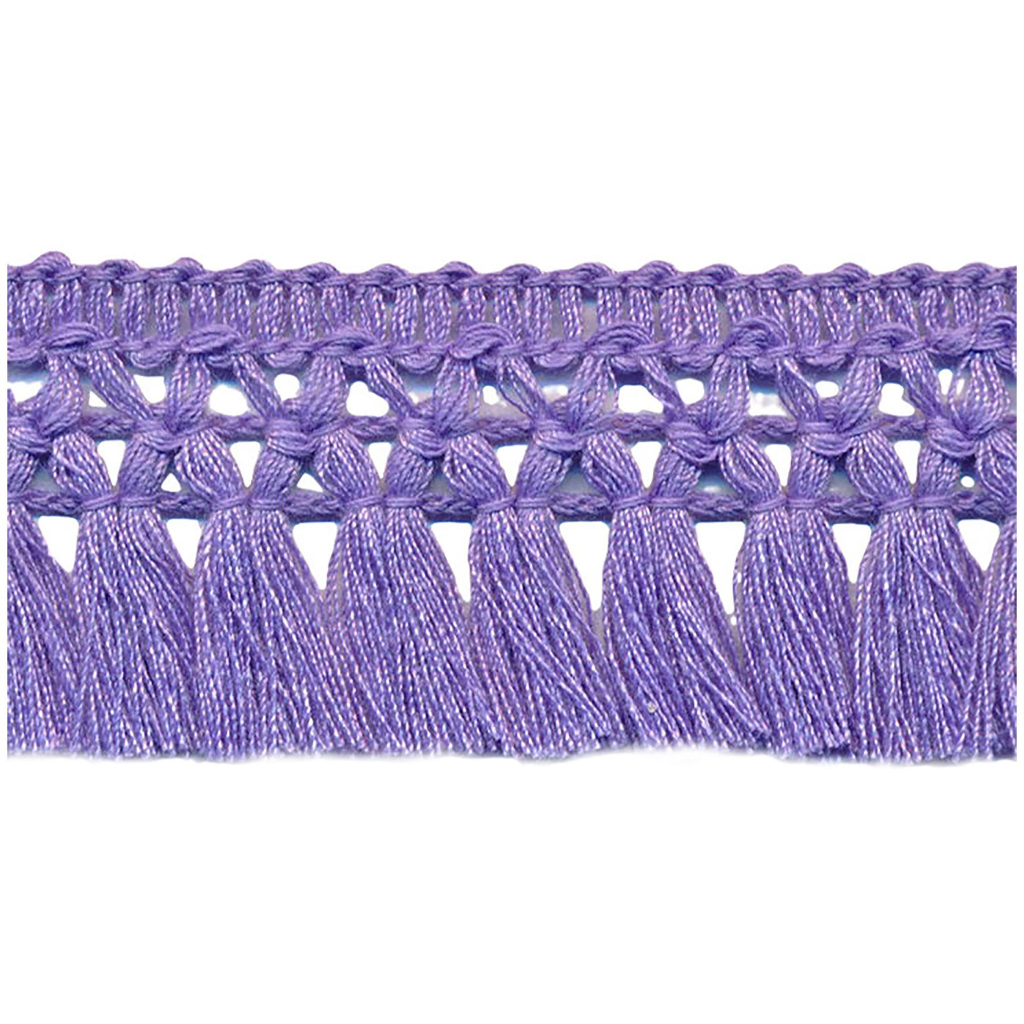 maDDma Webband 1m Fransenborte 32mm Meterware Quastenborte Zierborte Borte Farbwahl, violett