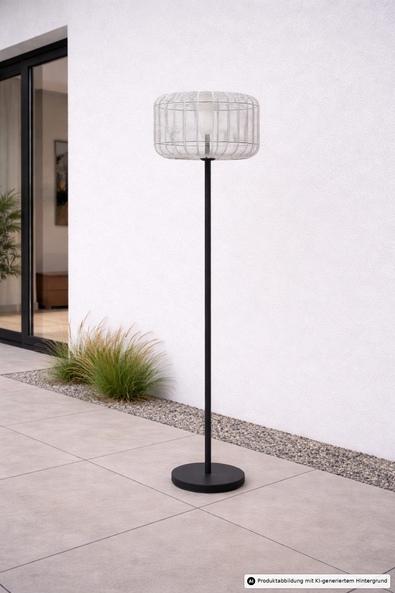 Leco LED Außen-Stehlampe Gartenleuchte Terrassenleuchte LED Solar Stehleuchte BELLA, LED fest integriert, warmweiß, 2700k, LED Solarleuchte