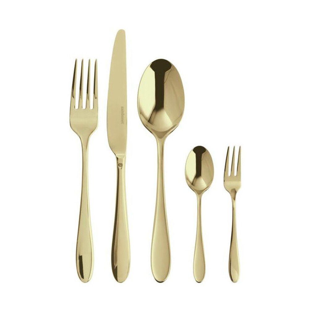 sambonet Besteck-Set Besteck 30tlg.Vh. Velvet Edelstahl/PVD Champ. (30-tlg), Edelstahl rostfrei, PVD, Edelstahl, champagner, nicht spülmaschinengeeignet, PVD-Veredelung