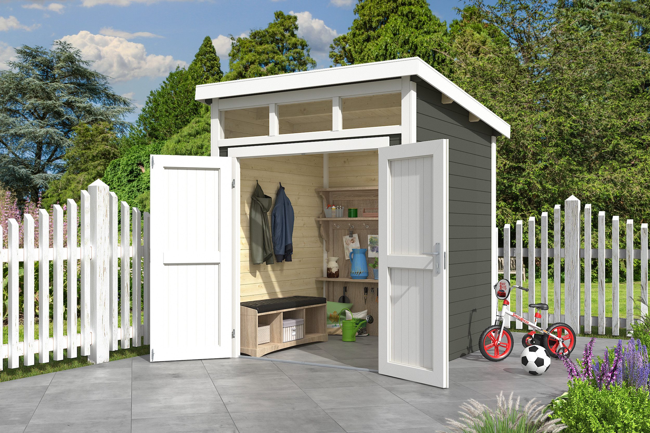 Nordic Holz Gartenhaus Kibo 1, BxT: 220x223,5 cm, (inkl. Oberlichter)