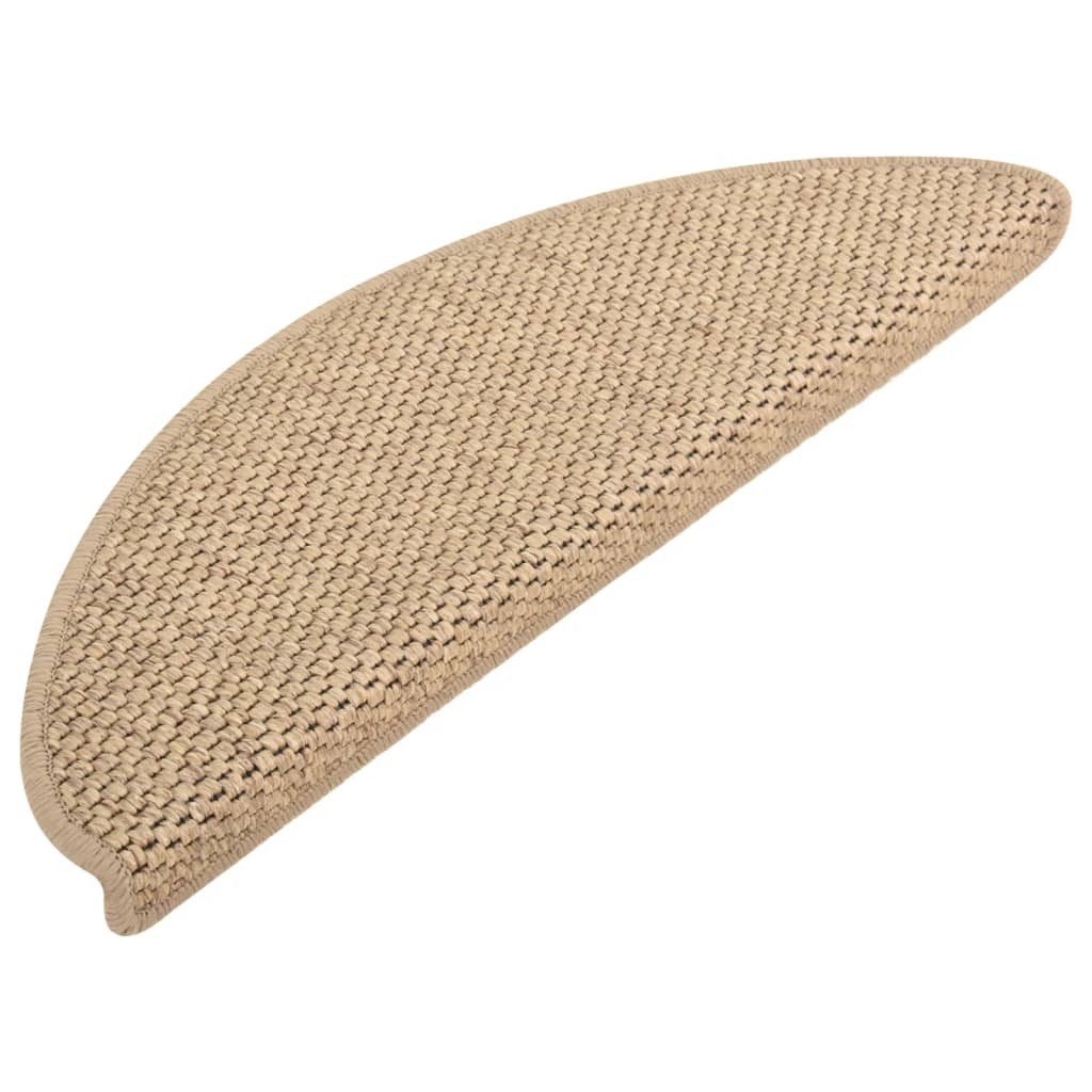 vidaXL Stufenmatte Treppenmatten Selbstklebend Sisal-Optik 15 Stk 65x25 cm Sand Stufen Te