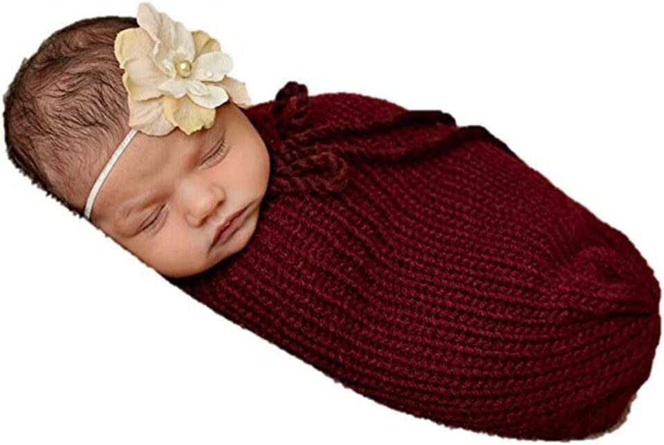 Matissa & Dad Neugeborenen-Geschenkset Baby Fotoshooting Strick (1-tlg) Rot