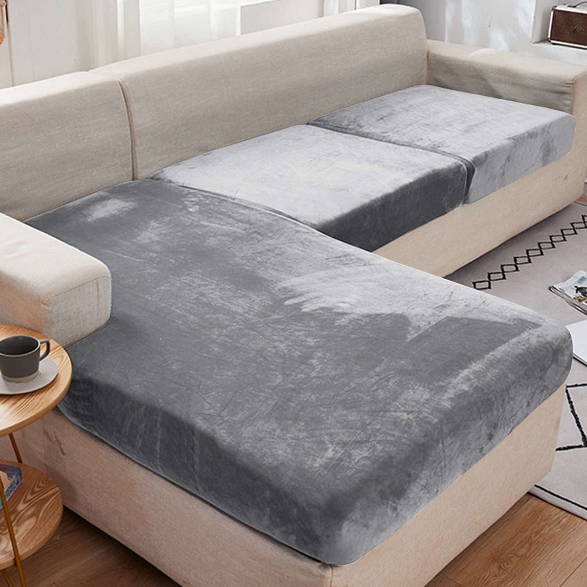 Sunicol Sofahusse 1/2/3/4 Sitz Stretch Samt Kissen Abdeckung, Sofa Sitzkissenbezug