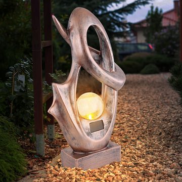 etc-shop Gartenleuchte, LED-Leuchtmittel fest verbaut, Warmweiß, Solarlampe für Außen Garten Deko Terrassen