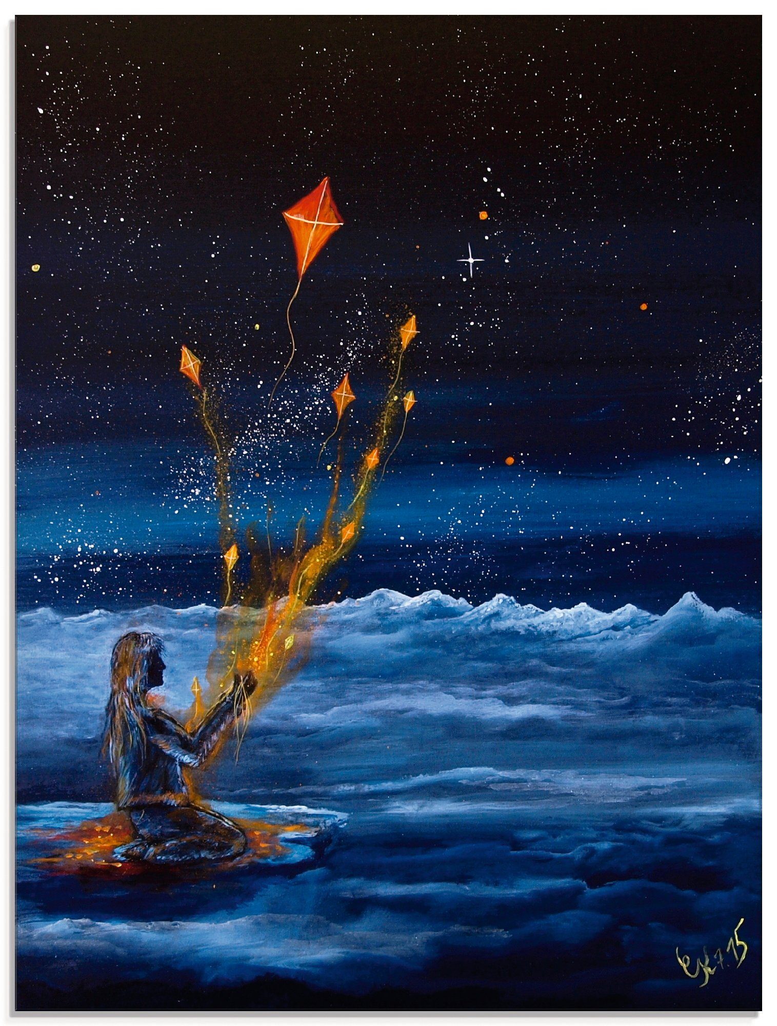 Artland Glasbild »Himmlische Drachen«, Dark Fantasy (1 Stück)-Otto