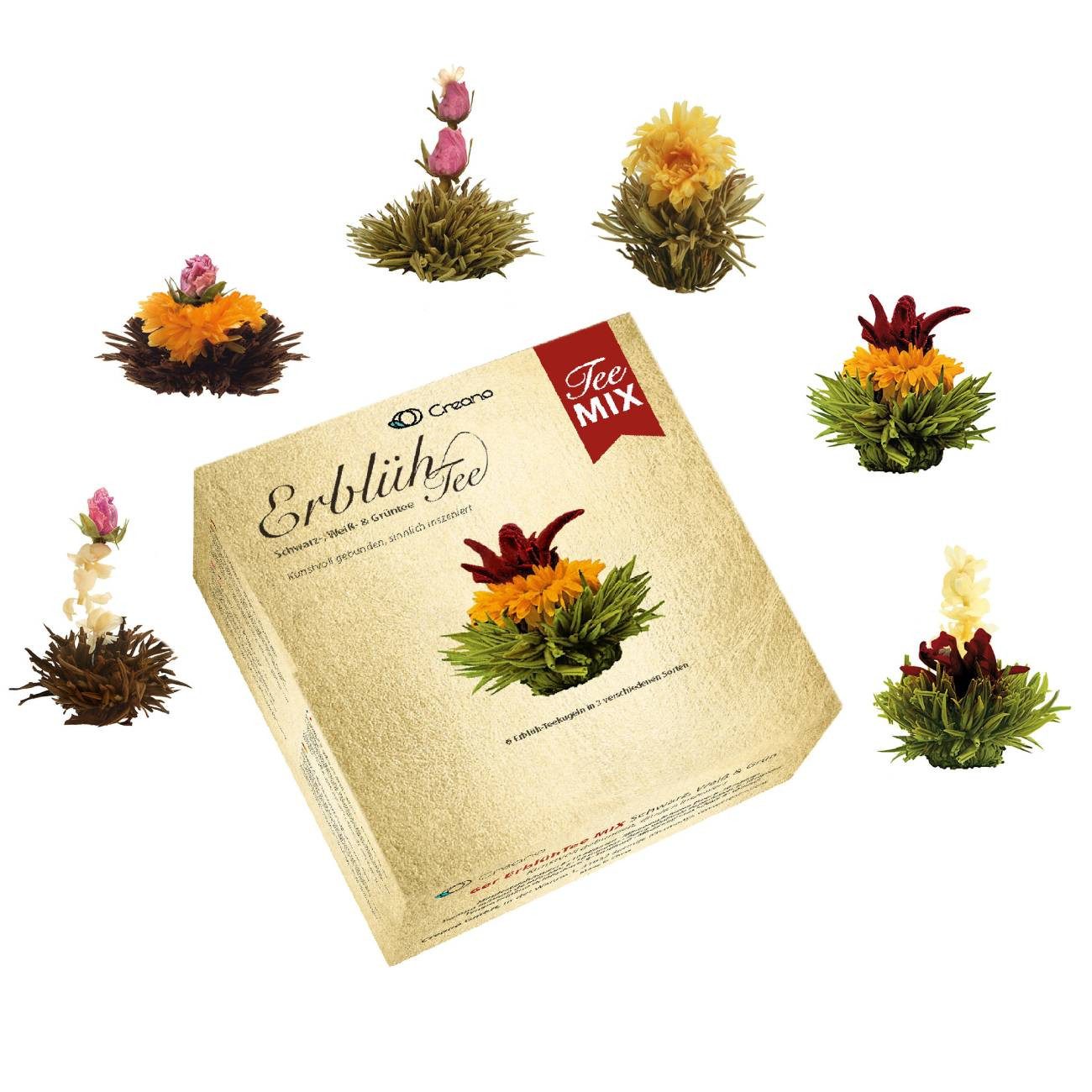 Creano Tee Creano Probierset 6 Kugeln Erblühtee weißer, grüner & schwarzer Tee, 1 x 6 St.