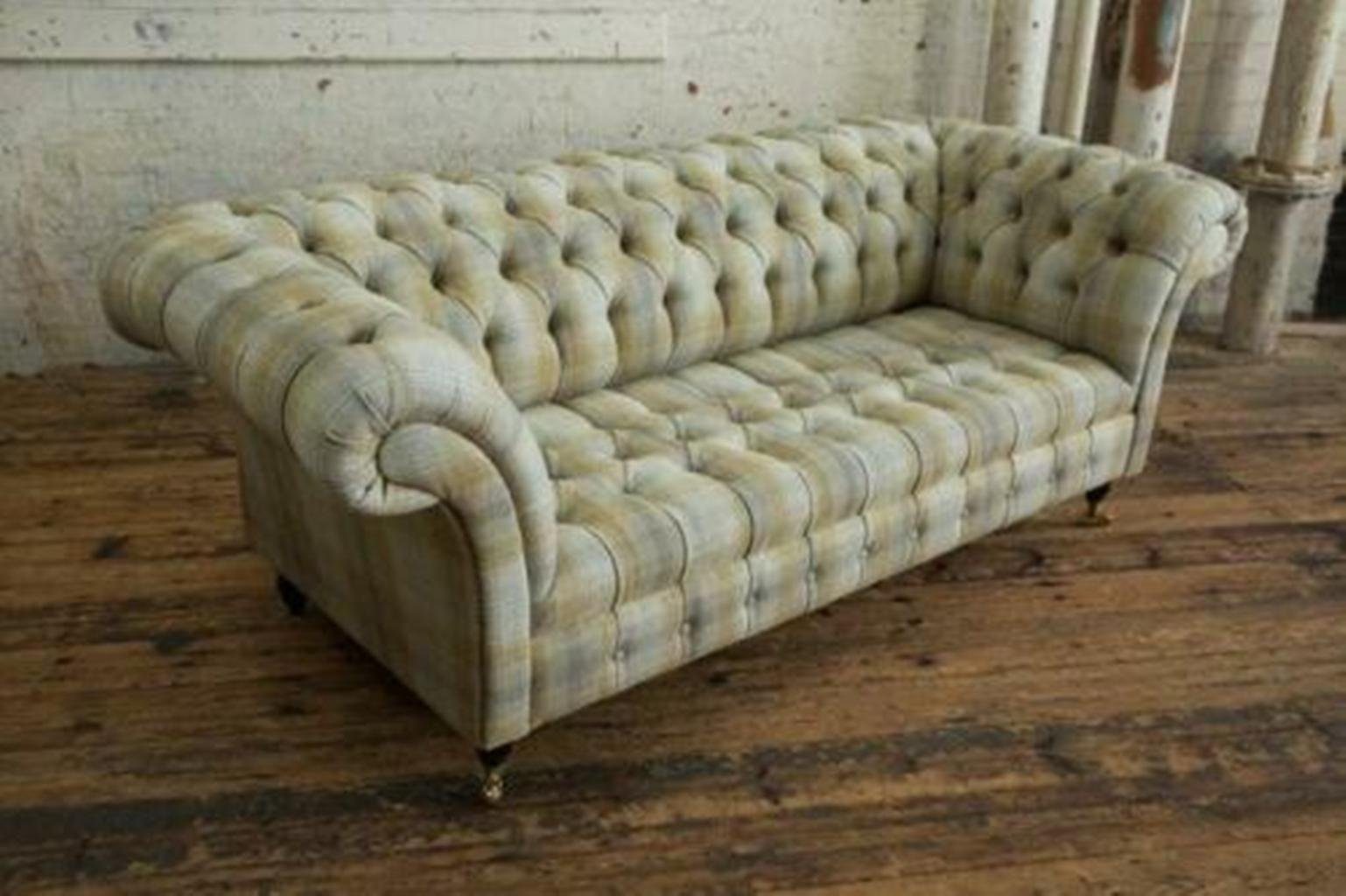 JVmoebel Chesterfield-Sofa, Chesterfield Textil Sofa Couch Polster Sofas Couchen