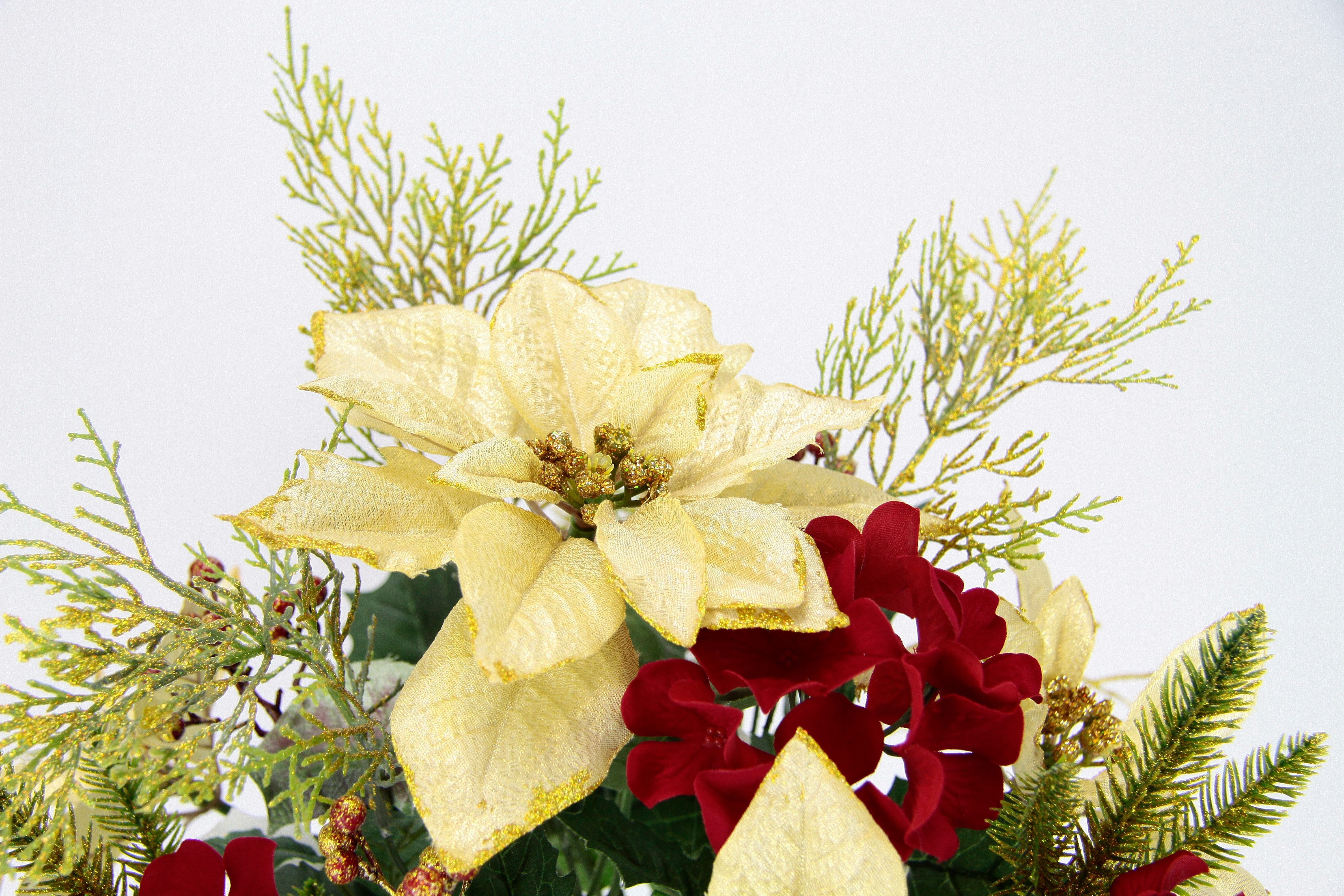 Kunstblumenstrauß Bouquet Poinsettia/Hortensie Christstern, I.GE.A., Höhe 5 günstig online kaufen