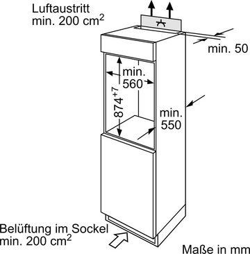 Constructa Einbaugefrierschrank CE521VSE0, 87,4 cm hoch, 54,1 cm breit