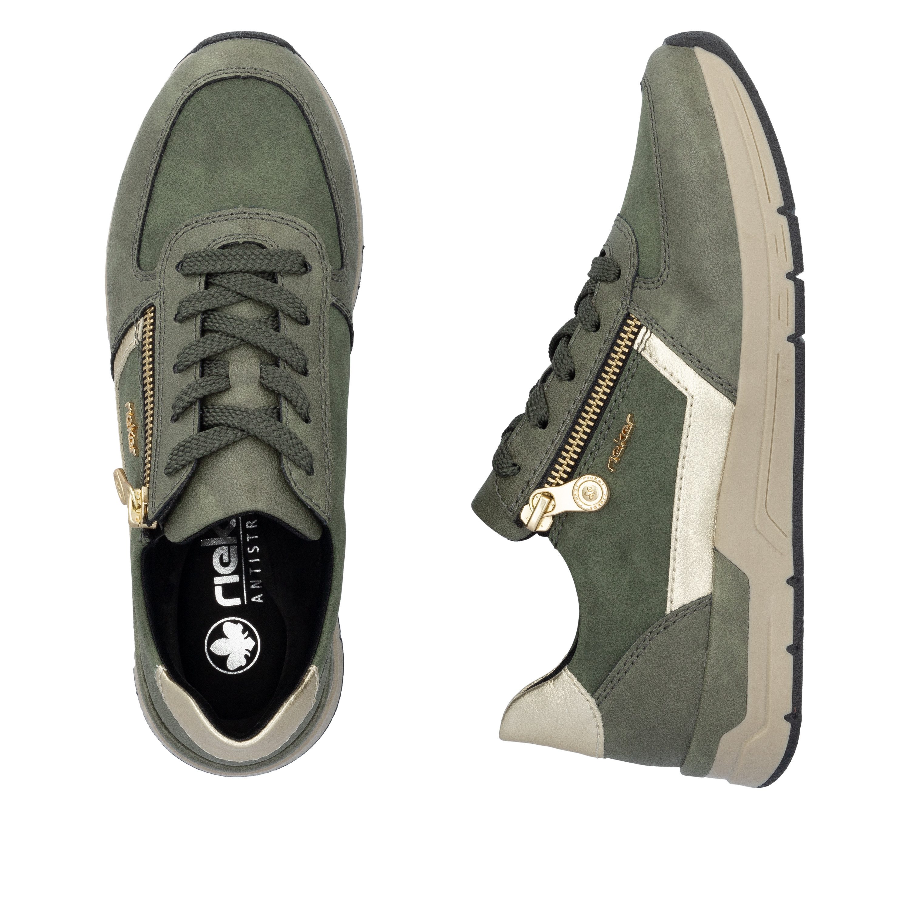 Rieker Sneaker Freizeitschuh, Schnürschuh, Halbschuh mit modischen Akzenten