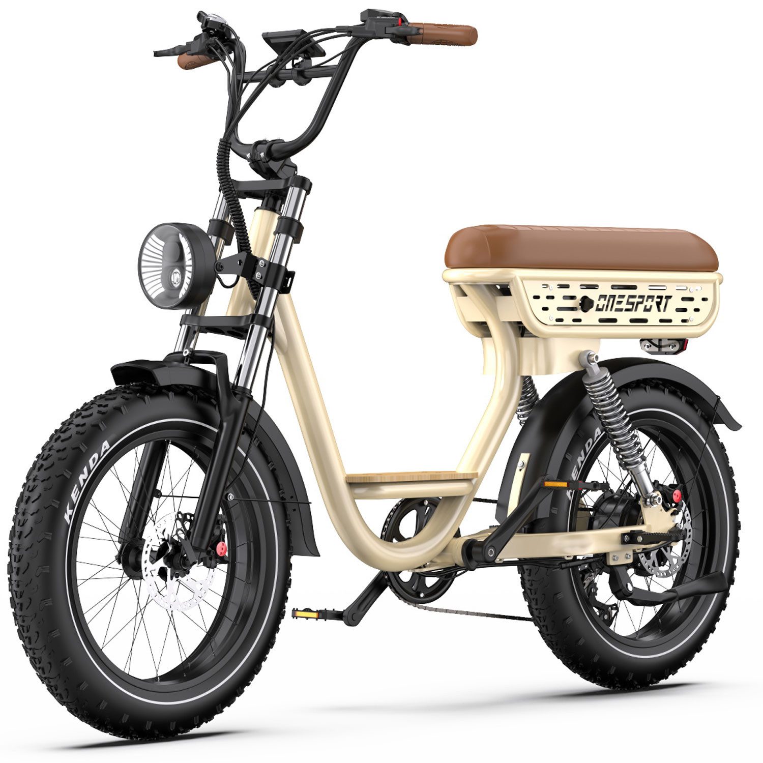 Onesport E-Bike Cityrad W77 herren Elektrofahrrad 864WH cityrad 20×4.0 Zoll damen 18AH 65Nm, 7 Gang Shimano Shimano Schaltwerk, Kettenschaltung, Heckmotor, 864 Wh, max. Steigwinkel 20°-30°, für Körpergrößen von 160-200cm geeignet