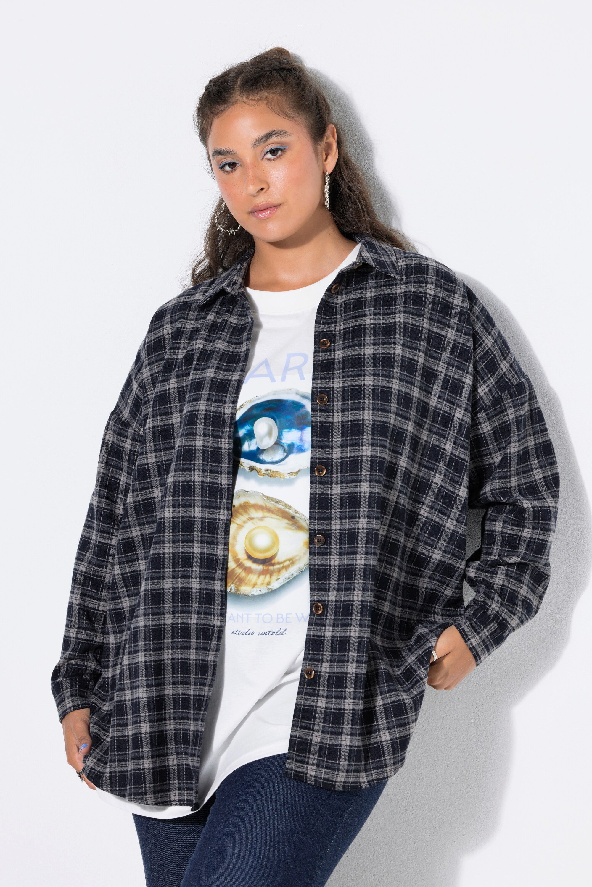 Studio Untold Hemdbluse Karohemd oversized Langarm