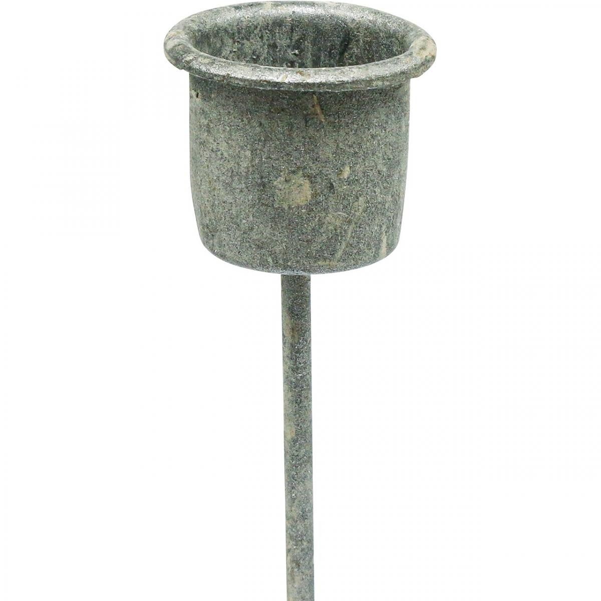 Posiwio Kerzenhalter Kerzenhalter Shabby Chic Grau zum Stecken für Kränze Gestecke, 8 Stück