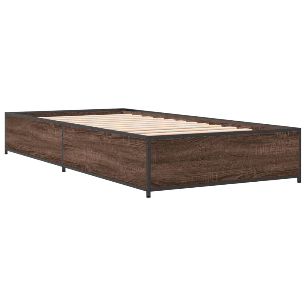 vidaXL Bett Bettgestell Braun Eichen-Optik 75x190 günstig online kaufen