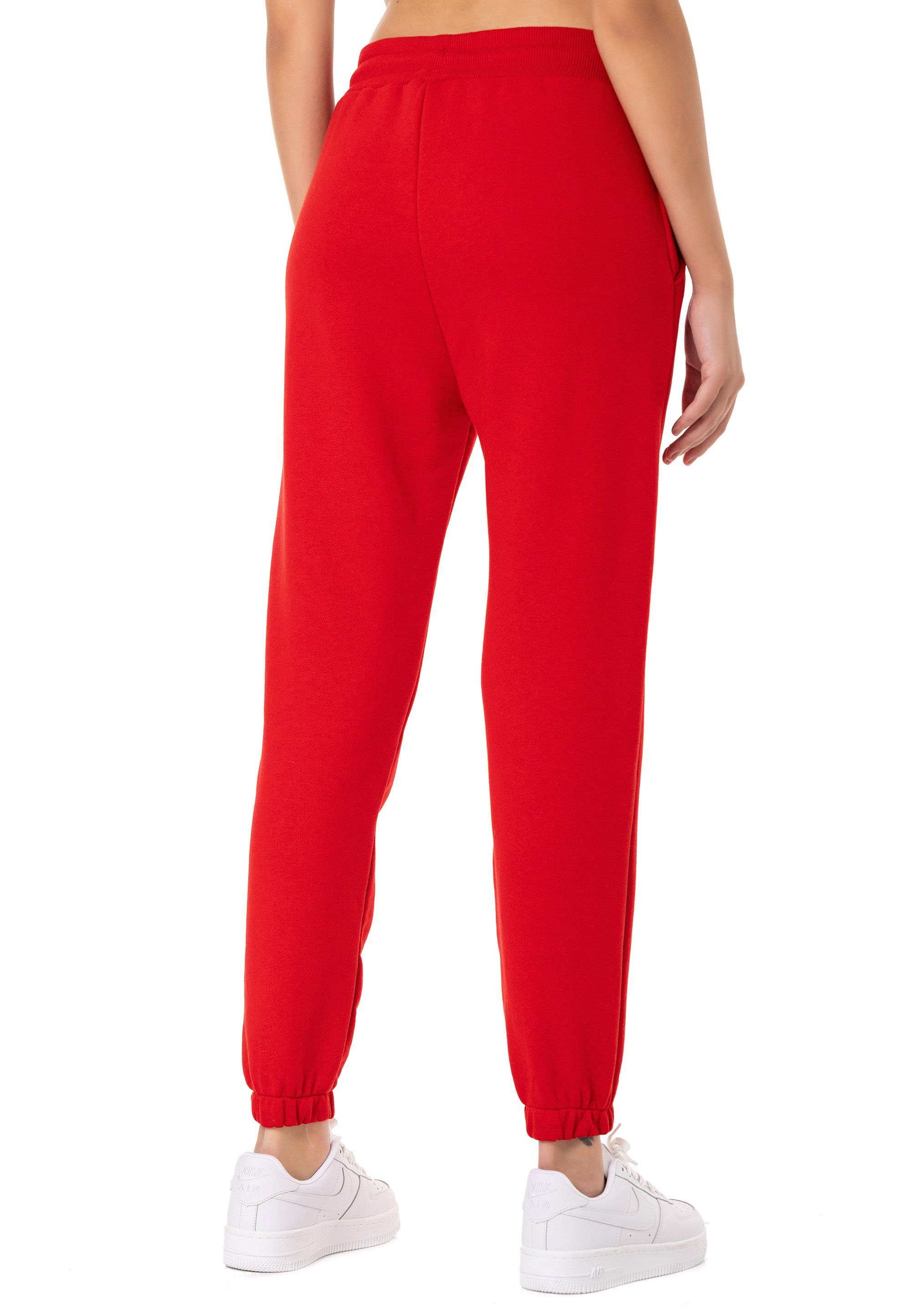 RedBridge Jogginganzug Basic mit Sweatshirt 2-tlg), Premium Sweatpant (Spar-Set, Rot Premium Qualität