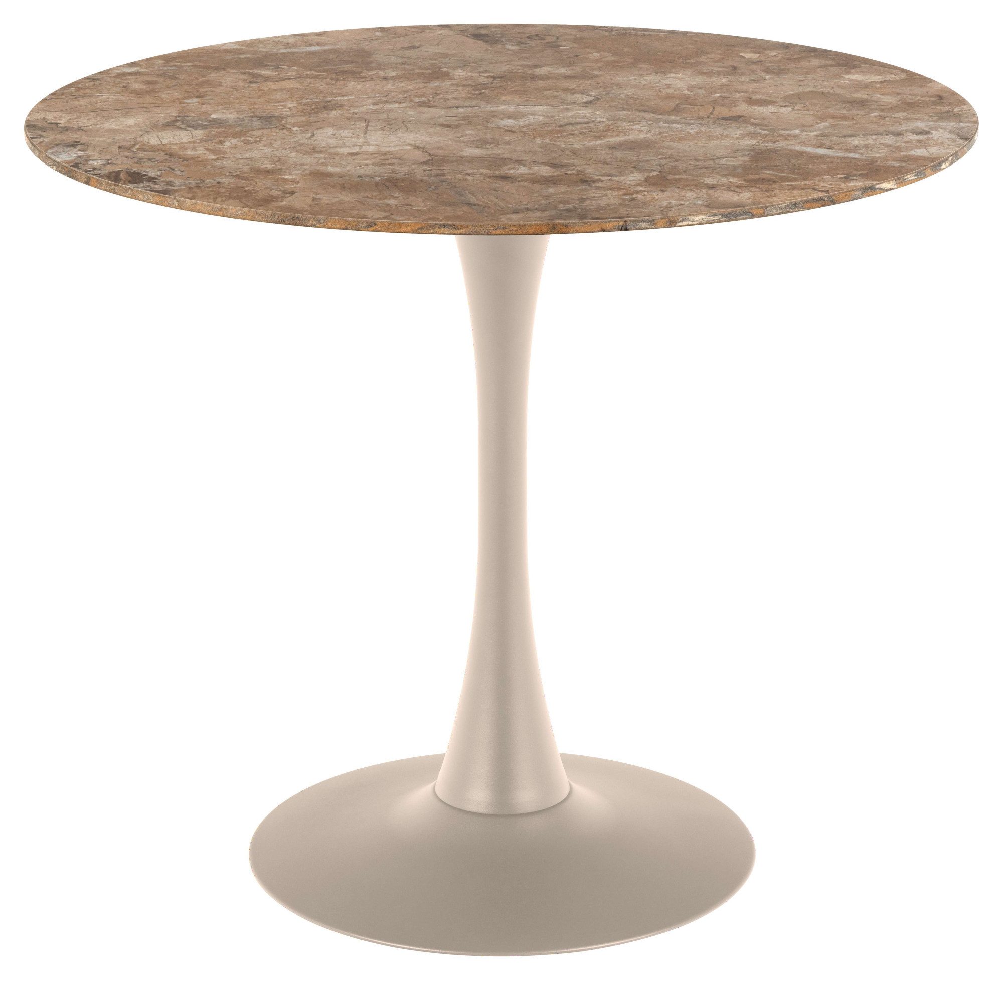 ACTONA GROUP Esstisch Malta (1-St), Keramik-Tischplatte, Trompetenfuß, Küchentisch rund, Ø 90 cm, 3 Farben