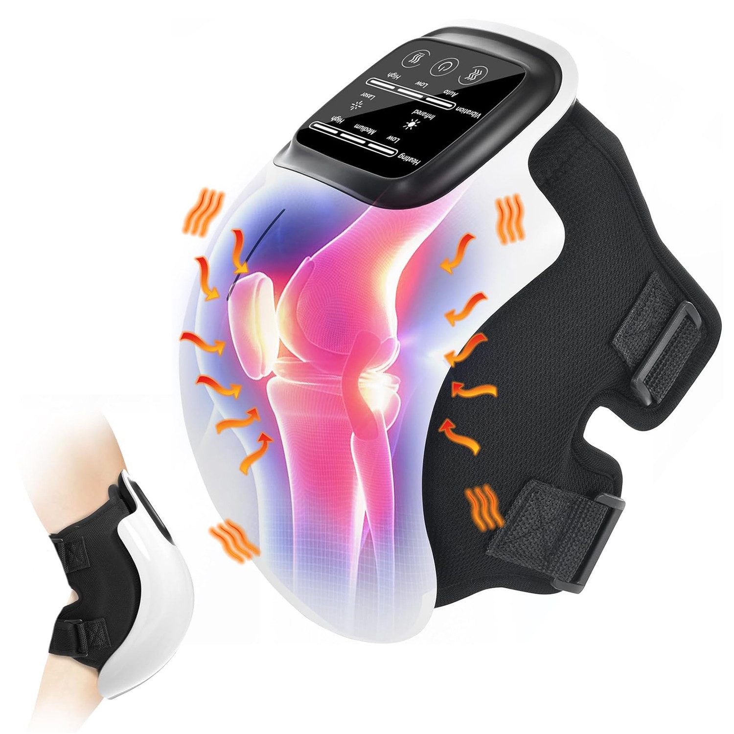 MOPUEA Massagegerät Kniemassagegerät, Tragbares Massagegerät Wärme Knieschoner, 1-tlg., mit Wärme und Vibration