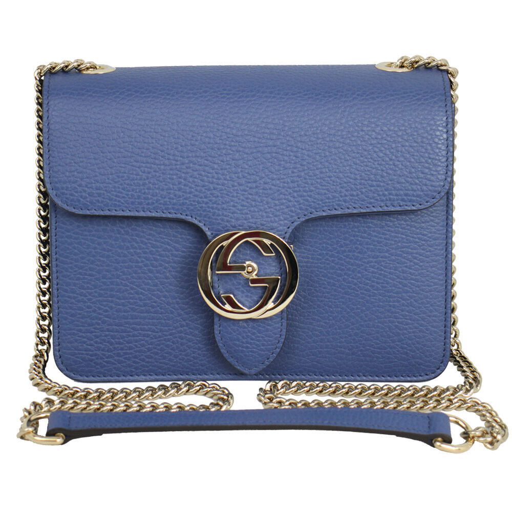GUCCI Handtasche GG Calf Leather Handbag Blau, Made in Italy