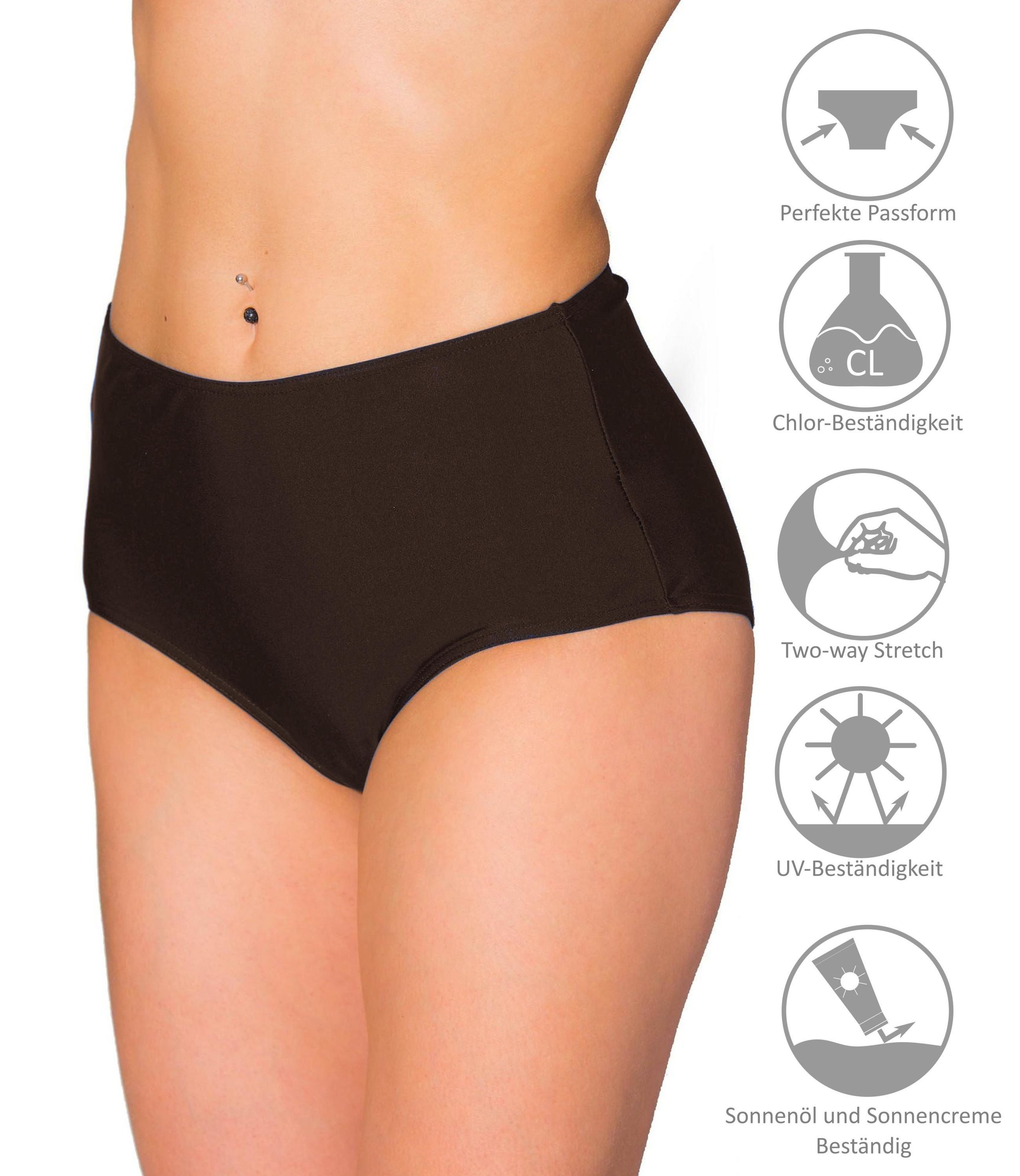 Aquarti Bikini-Hose Aquarti Damen Bikinihose Bikini-Slip mit Hohem Bund – Bild 5 von 5