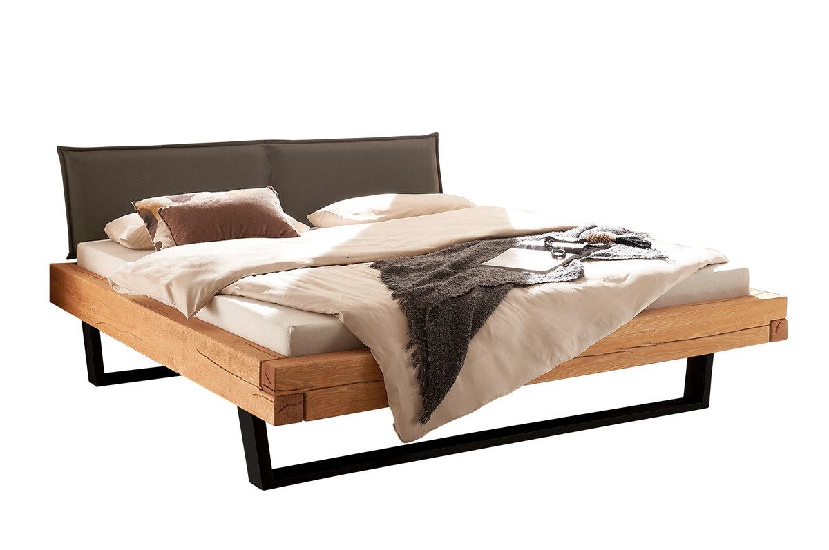 Main Möbel Massivholzbett Balkenbett 'Dora II' 140x200cm Kiefer massiv eichefarbig honig gebeiz