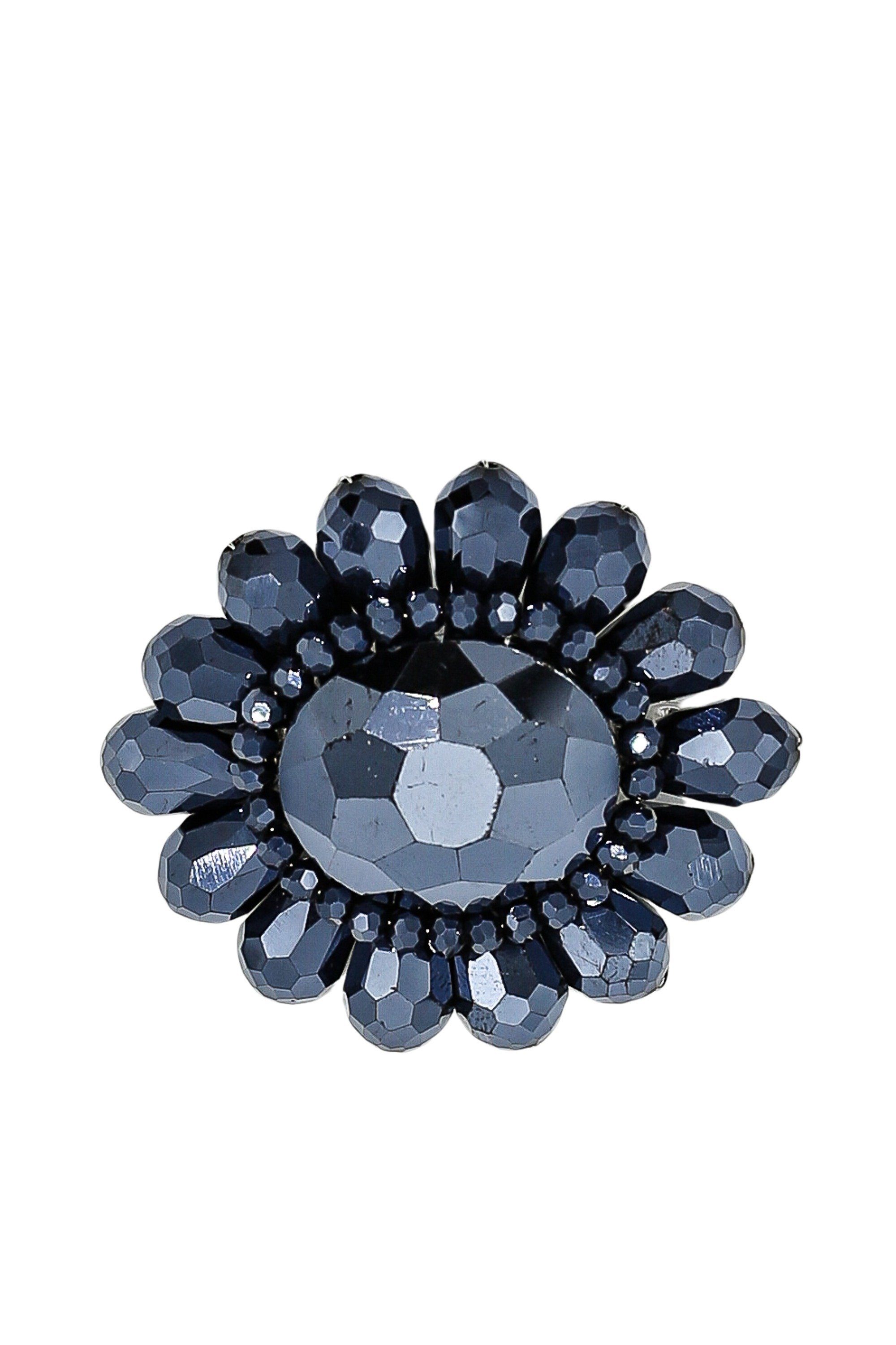 Brosche Blumenform in schwarz Genua, COLLEZIONE ALESSANDRO