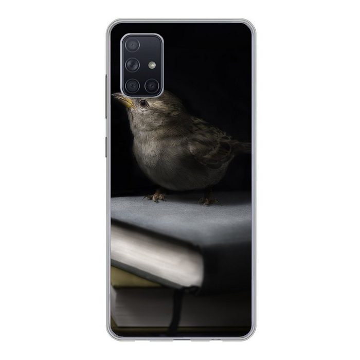 MuchoWow Handyhülle Vogel - Bücher - Porträt Phone Case Handyhülle Samsung Galaxy A71 Silikon Schutzhülle
