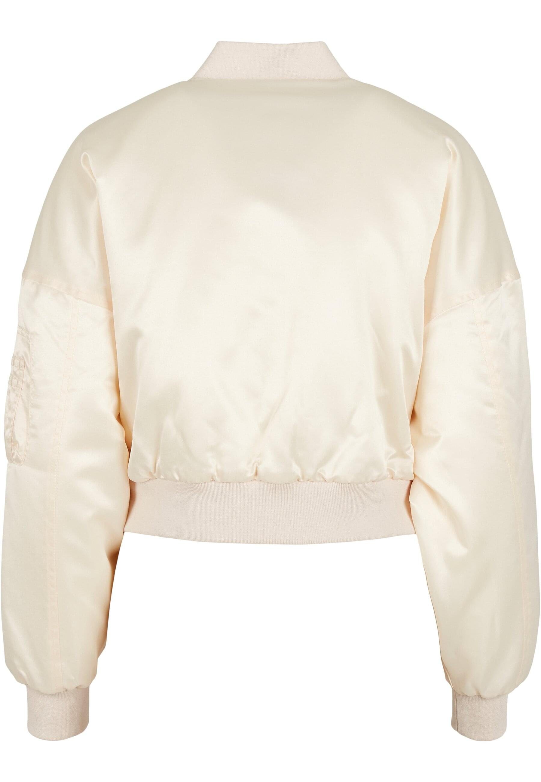 Bomber (1-St) URBAN Ladies Short Bomberjacke whitesand Damen CLASSICS Jacket Oversized Satin