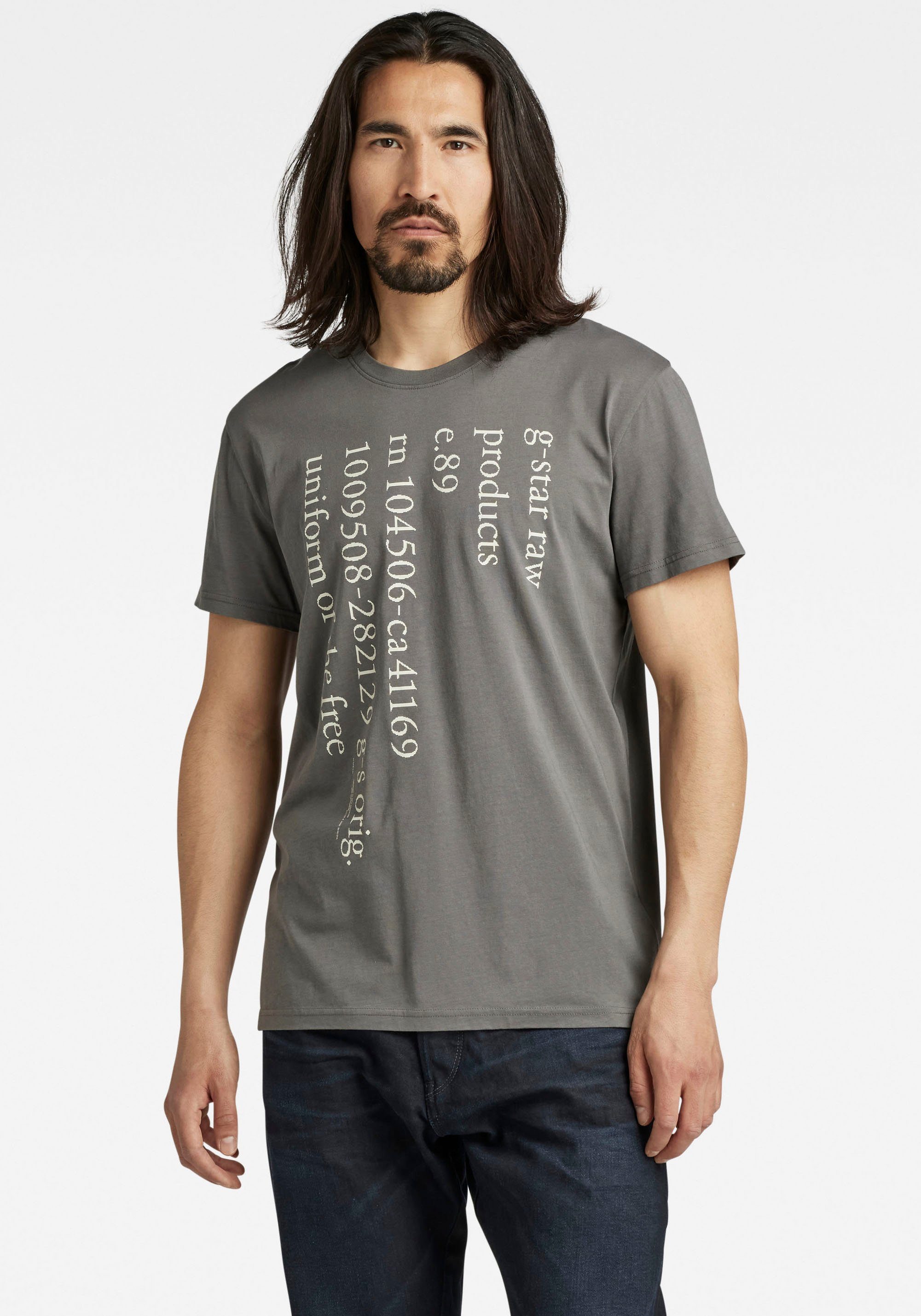 G-Star RAW Kurzarmshirt T-Shirt Lower case text