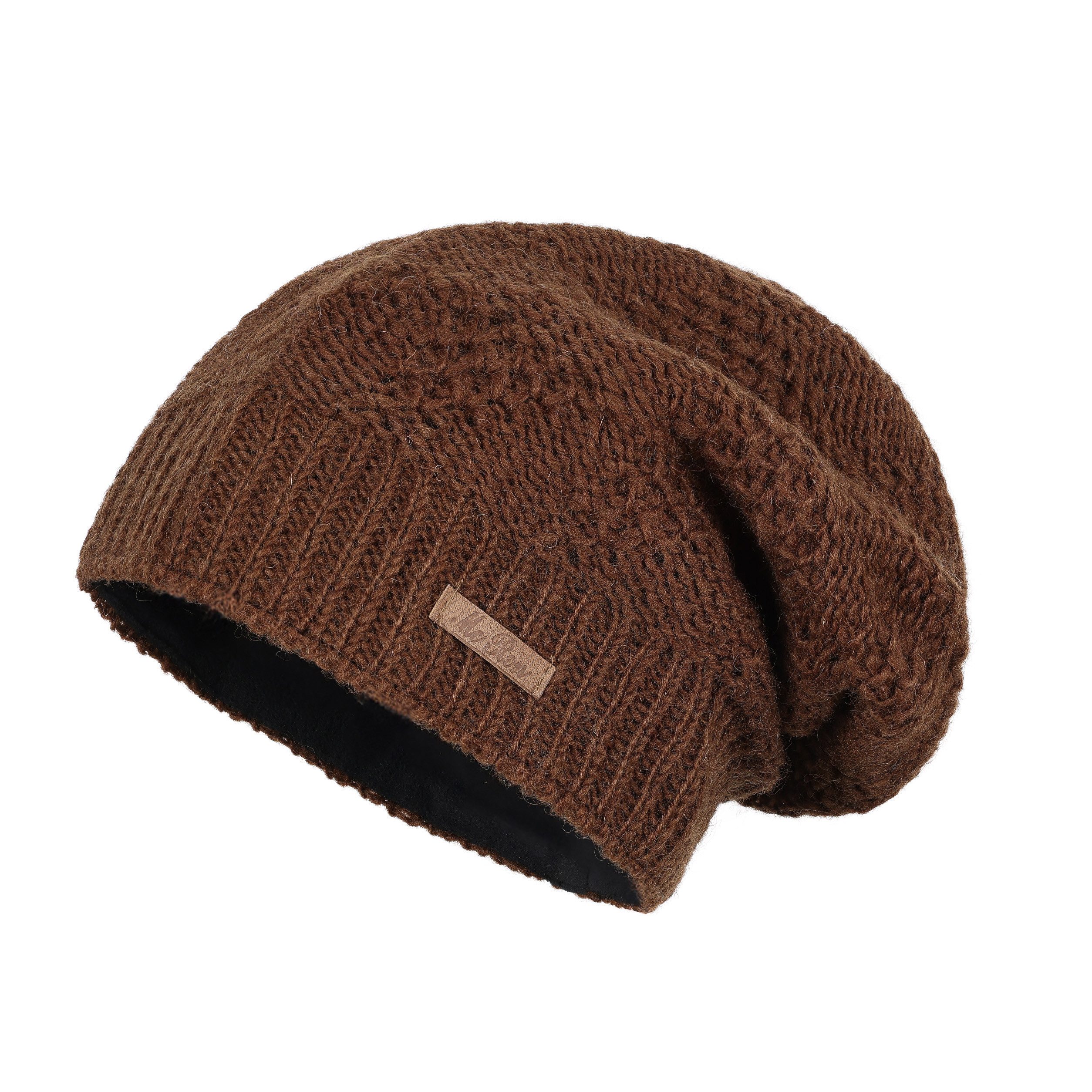 McRon Beanie Wollmütze Modell Lina gefüttert mit Fleece, hoher Schurwollant günstig online kaufen