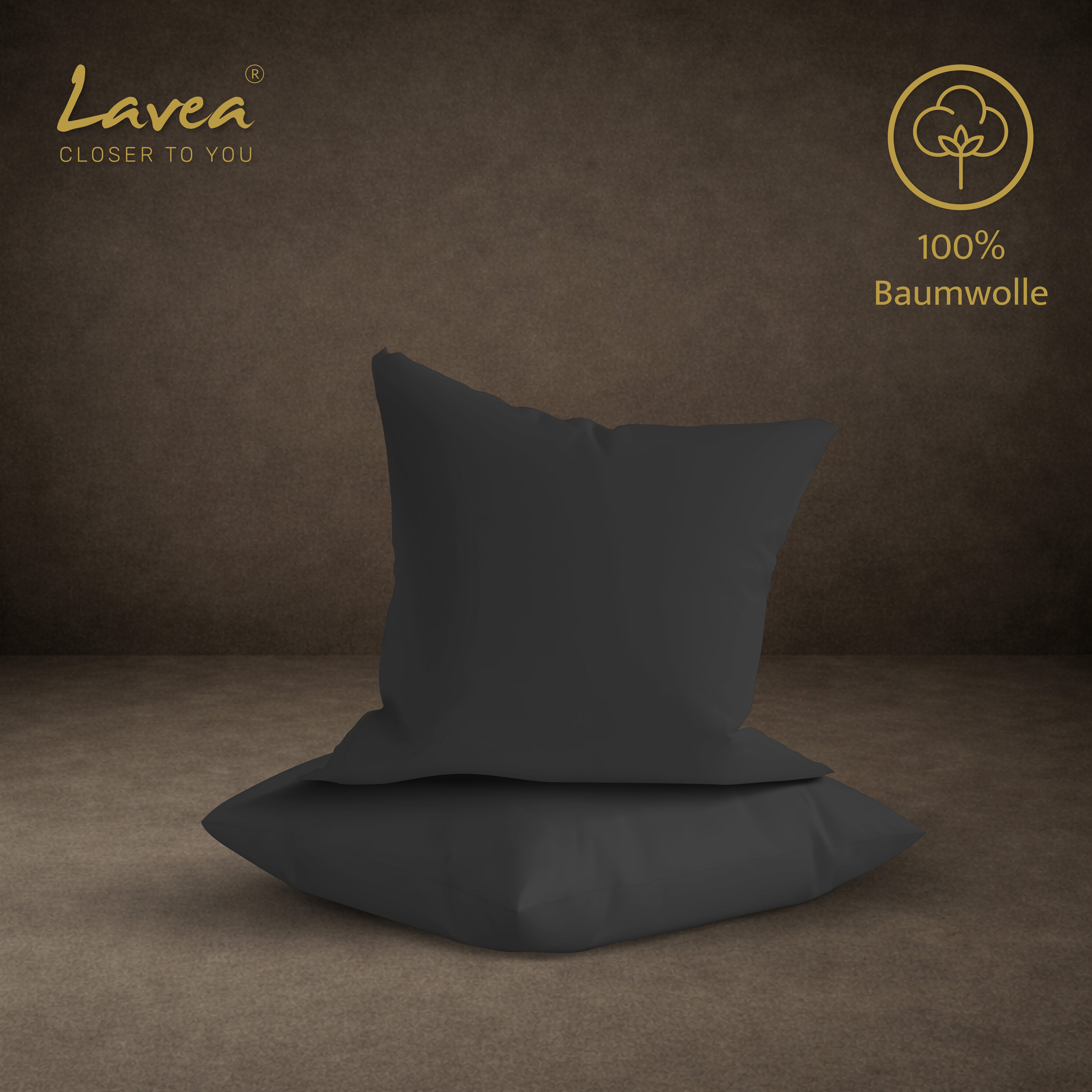 Lavea Kissenbezug 2er Set 100% Baumwolle flauschig, Jasmin, Kissenhülle, Kissenbezüge, (2 Stück), pflegeleicht, langlebige Qualität, mit Reißverschluss – Bild 2 von 5