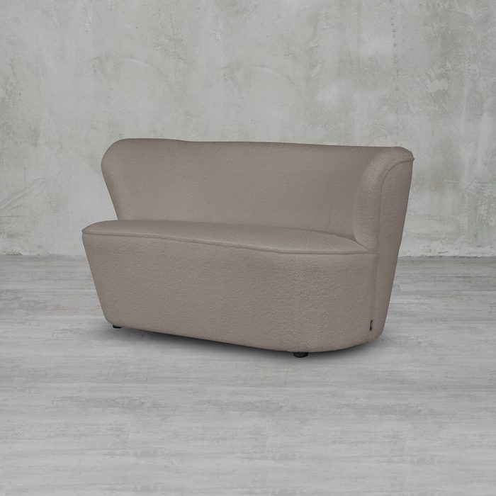 carla&marge Sofa Tamlon moderne Couch in Taupe mit weichem Plüschbezug aus Bouclé (Breite 139 cm)