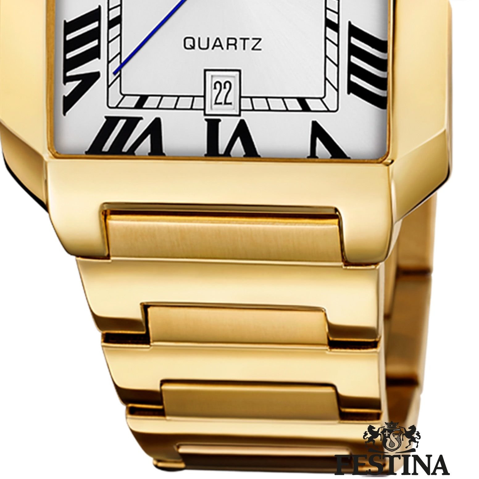 Festina Quarzuhr Festina Herrenuhr Edelstahl gold Festina, (Analoguhr), Herren Armbanduhr eckig, rechteckig, Edelstahlarmband gold, Fashion