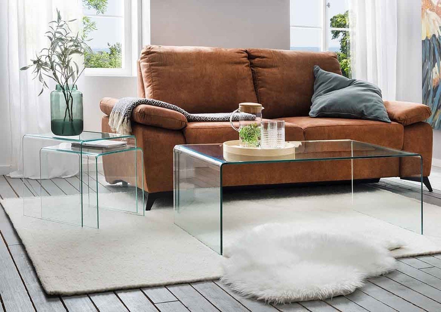 Concept GmbH Couchtisch in Klarglas, Glas - 110x40x60cm (BxHxT) günstig online kaufen