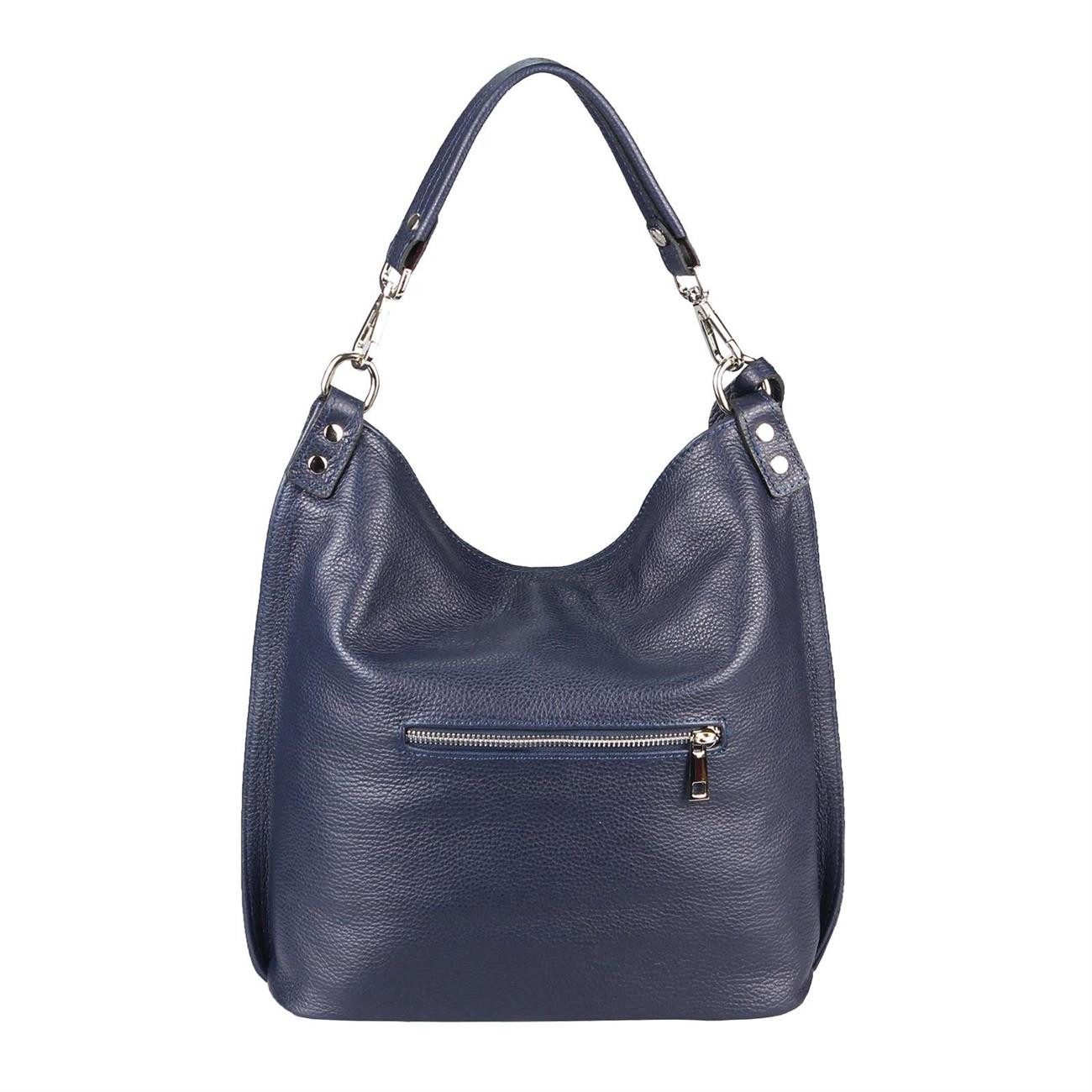 ITALYSHOP24 Schultertasche MADE IN ITALY XL Damen Nappa Leder Handtasche Shopper Umhängetasche, große 3xFach geteiltes Hauptfach, Freizeit Abend Reise Sport Urlaub