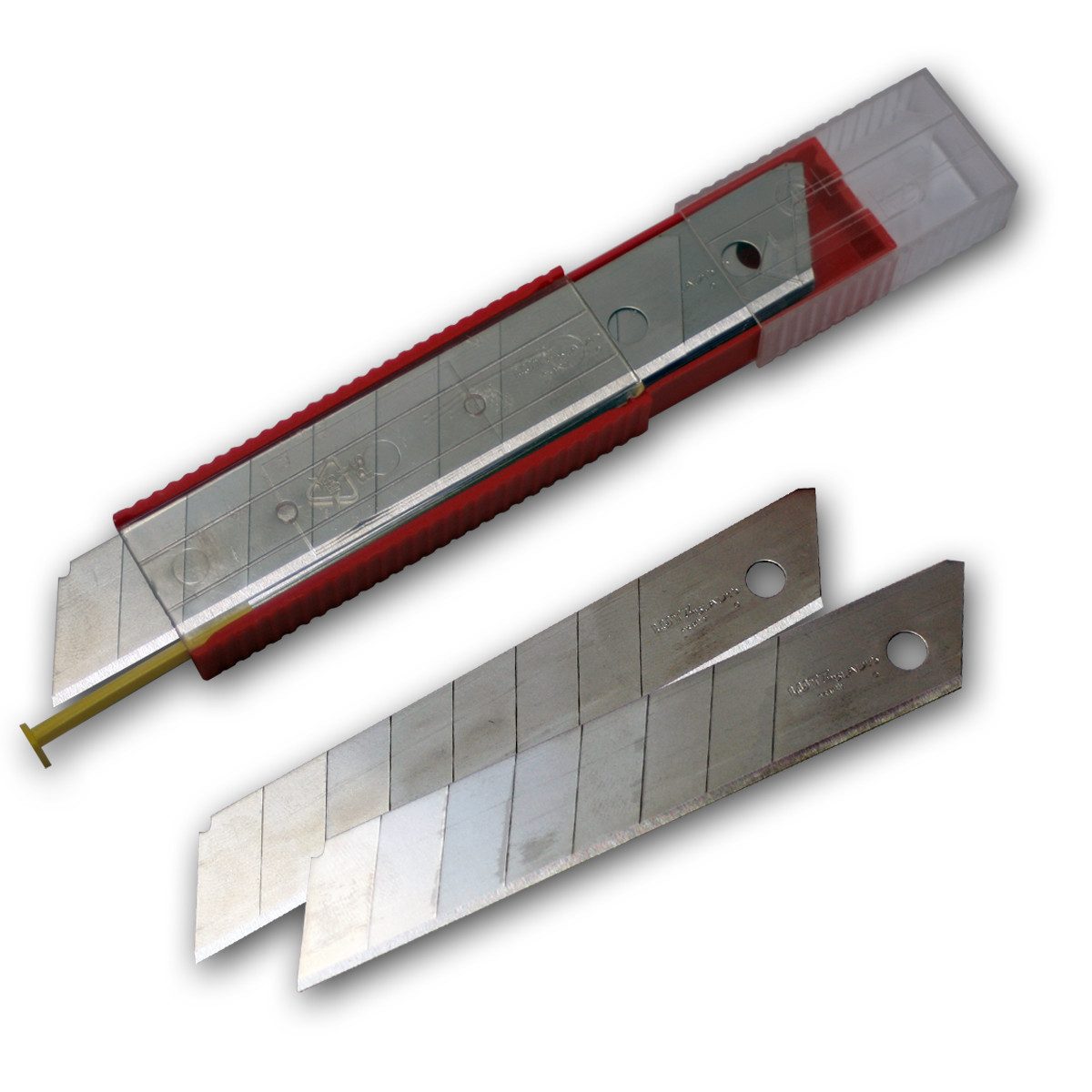 Cuttermesser 10er Pack Erstatzklingen im Spender, 18mm