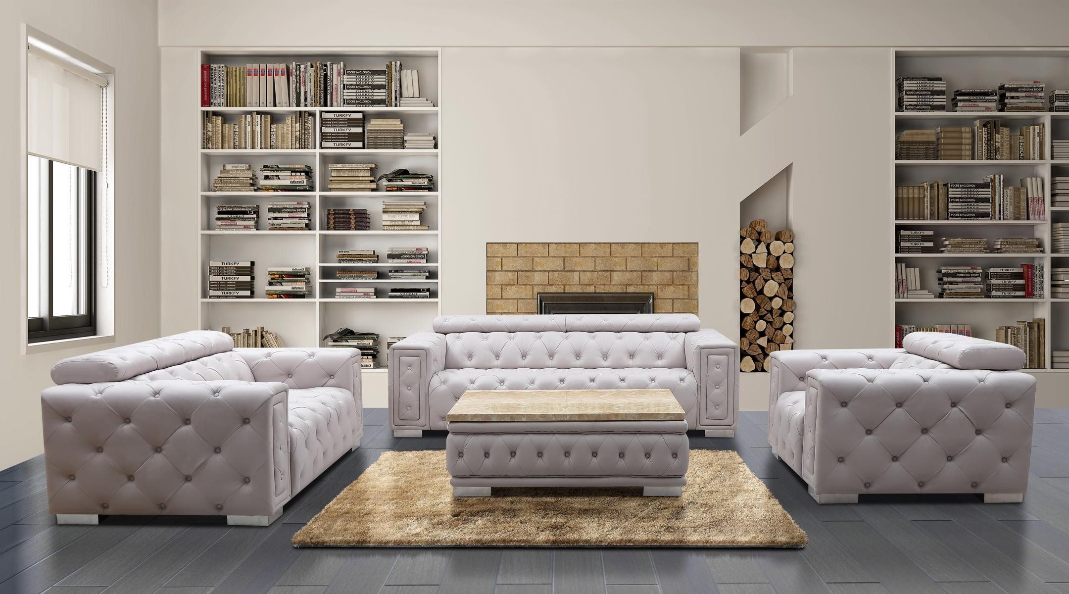 Xlmoebel Chesterfield-Sofa Neues Ledersofa-Set mit Chesterfield-Design Sofas Couch, Hergestellt in Europa